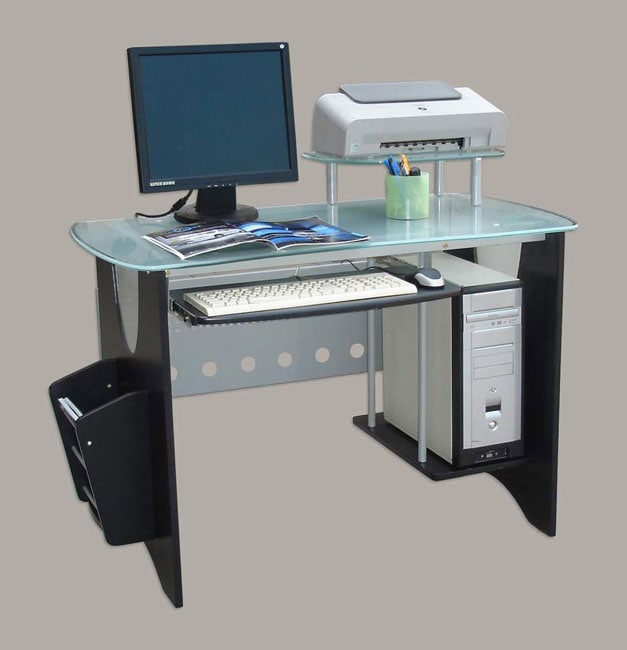 Glass top CPU Workstation Desk  