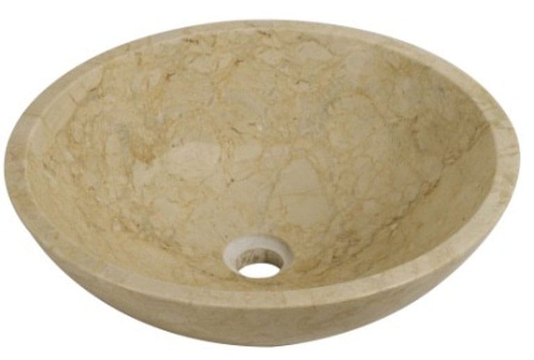 DeNovo Smooth Beige Travertine Vessel Sink  