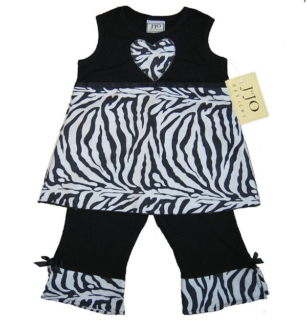JoJo Designs 2 piece Zebra Print Infant Girl Outfit  