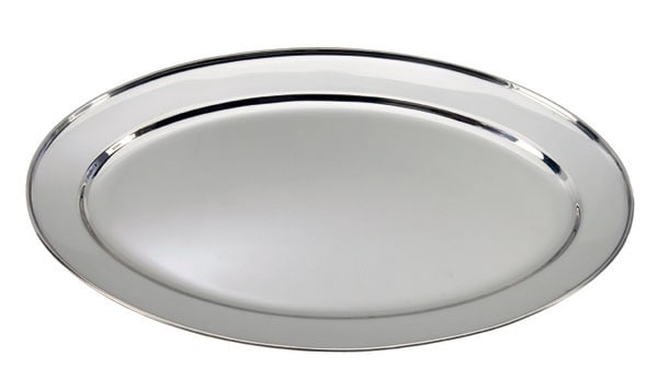 16 inch Stainless Steel Oval Serving Platter  