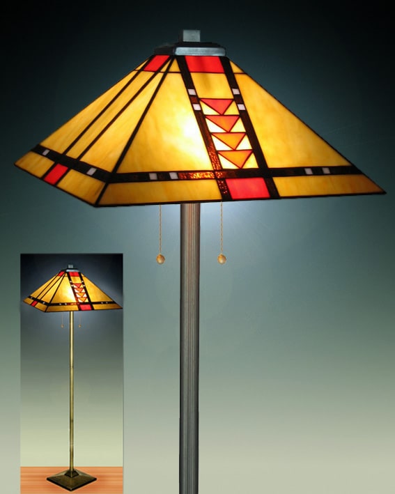 Tiffany-style Stained Glass Mission Floor Lamp - Free ...