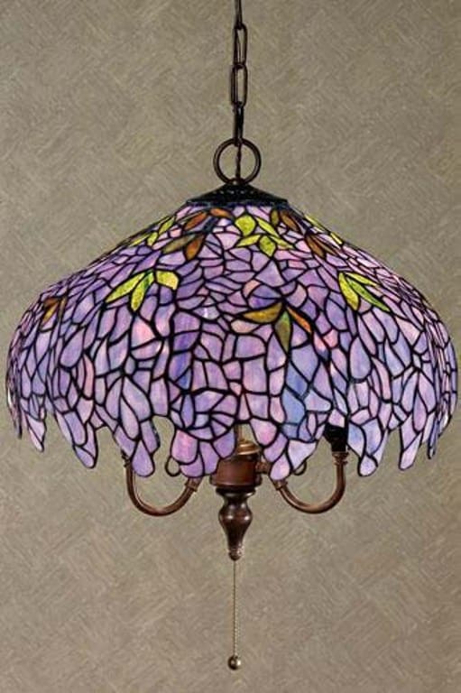 Tiffany Style Purple Stained Glass Hanging Lamp - Free Shipping Today