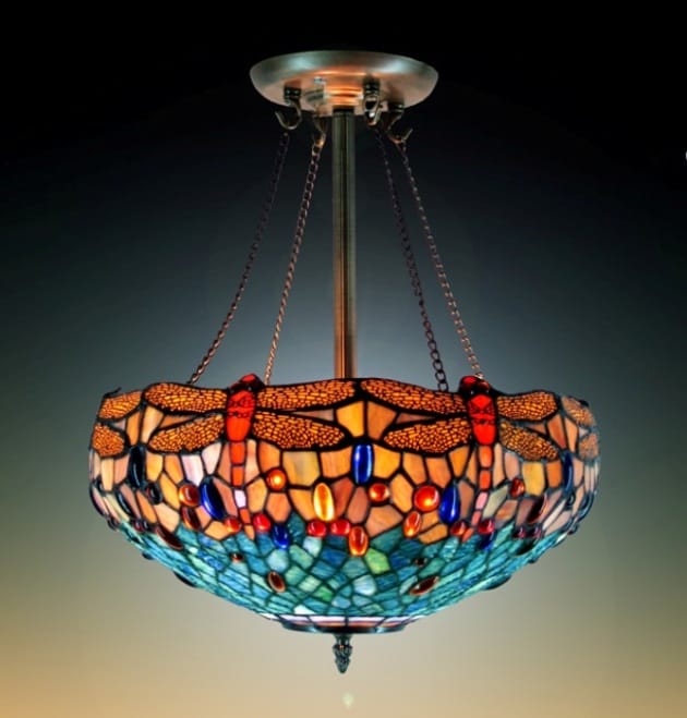 Tiffany Style Dragonfly Hanging Lamp / Bieye L10085 Tiffany Style