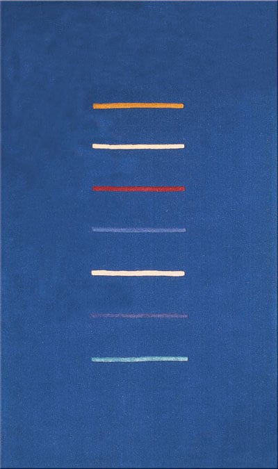 Hand tufted Stripes Blue Wool Rug (5 X 8) (BluePattern GeometricMeasures 0.5 inch thickTip We recommend the use of a non skid pad to keep the rug in place on smooth surfaces.All rug sizes are approximate. Due to the difference of monitor colors, some ru