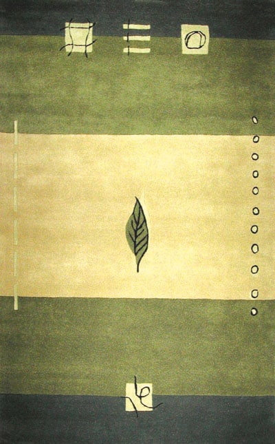 Hand tufted Turning Leaf Green Wool Rug (4 X 6) (GreenPattern GeometricMeasures 0.5 inch thickTip We recommend the use of a non skid pad to keep the rug in place on smooth surfaces.All rug sizes are approximate. Due to the difference of monitor colors, 