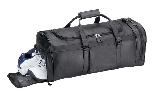 Royce Leather Shoe Compartment Sports Bag  