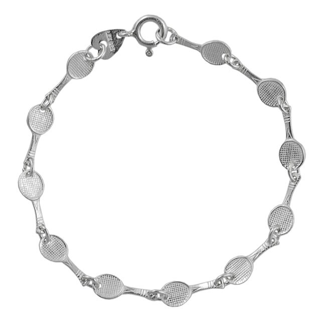 Sterling Silver Mini Tennis Racquet Bracelet - Free Shipping On Orders ...