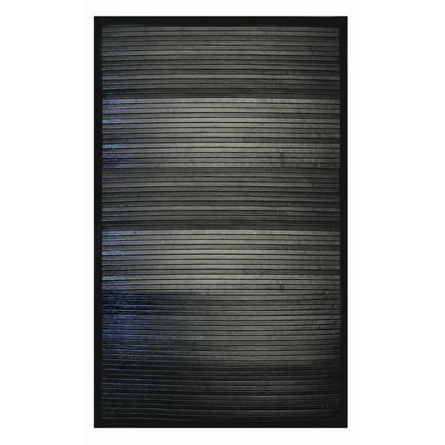 Handmade Black Bamboo Rug (3 x 5)  