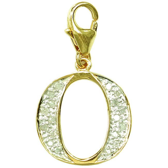 14k Gold 1/10ct TDW Diamond Letter O Charm  