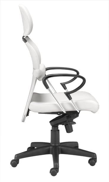 Miami White Leatherette Office Chair  