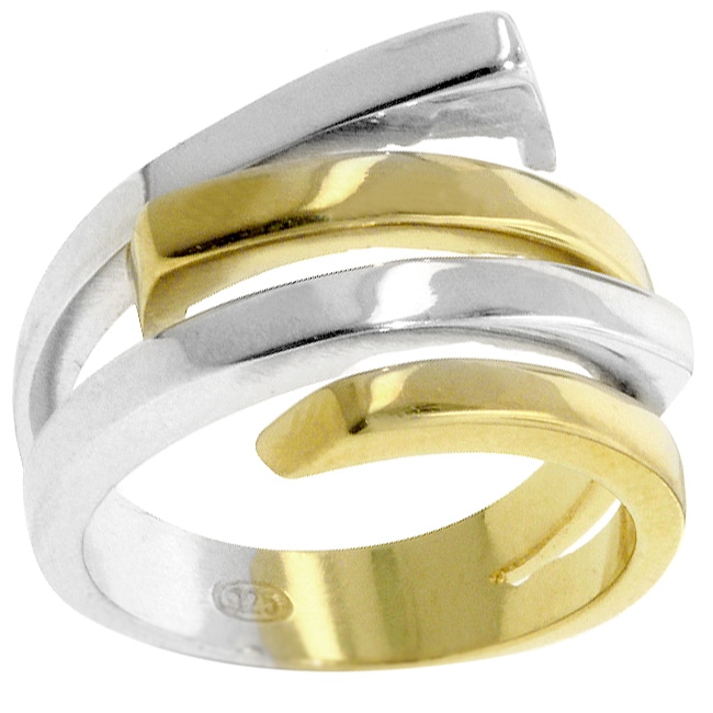 Sterling Silver Interlocking Gold and Silver Ring  