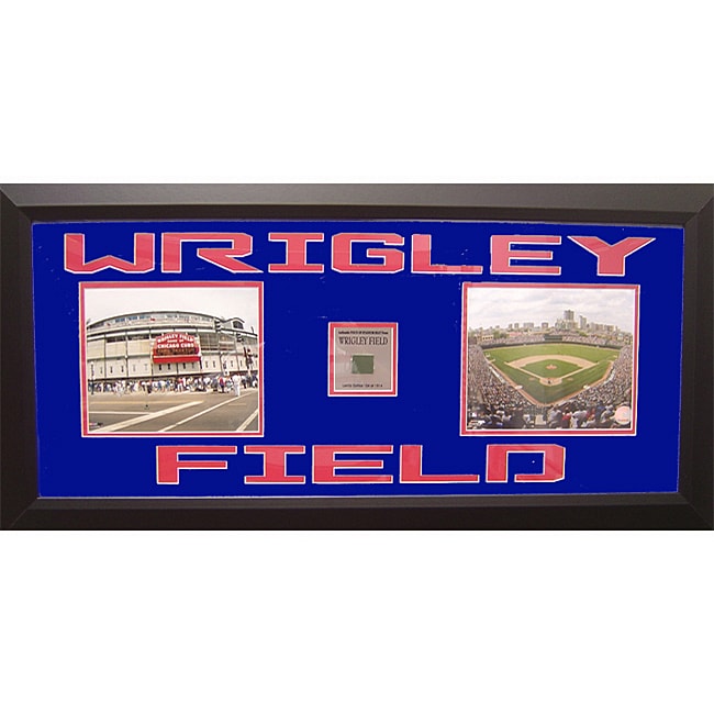 Wrigley Field Framed Photo w/ Piece of Stadium Seat