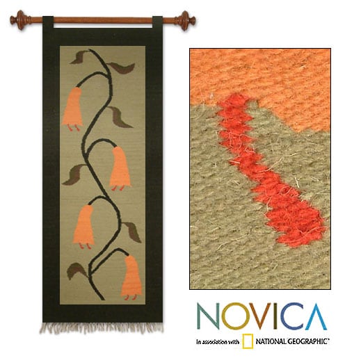 Wool Cantuta Flower Tapestry (Peru)  