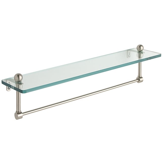 22 inch Glass Bathroom Shelf with Towel Bar  