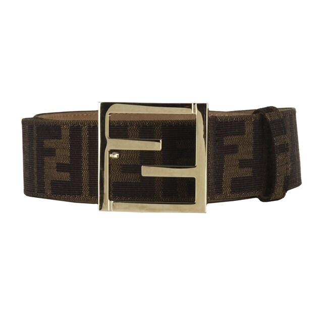 Fendi Tobacco Zucca Canvas Belt - 11218186 - Overstock.com Shopping ...