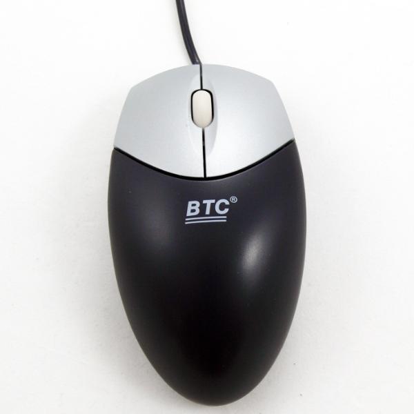 BTC 3D Optical Wheel Mouse PS2 Black Silver M871  