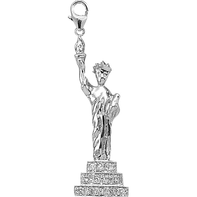 14k Gold 1/10ct TDW Diamond Statue of Liberty Charm  