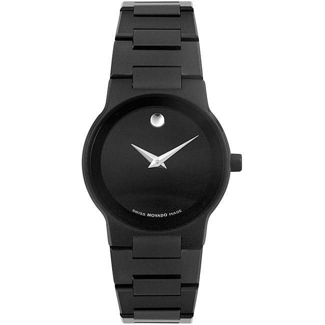 Movado Safiro Womens Black Stainless Steel Watch  