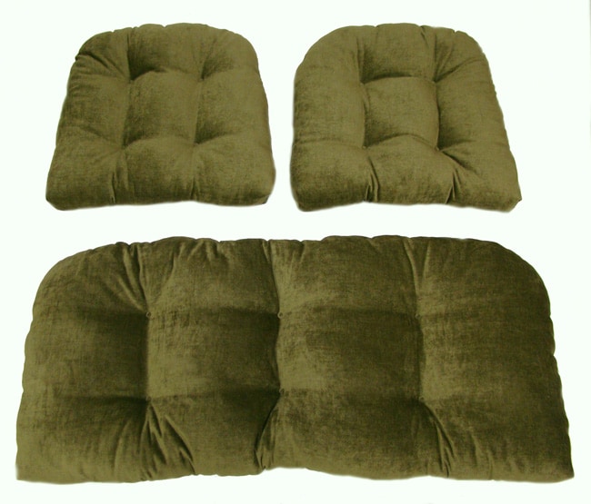 Daron Indoor Wicker Settee 3-piece Cushion Set - Free Shipping Today