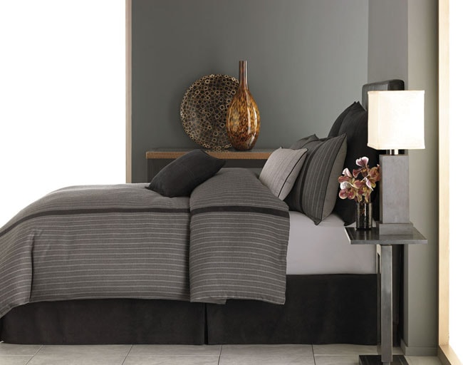 Grey Pinstripe Duvet Cover Set Free Shipping Today Grey Pinstripe Duvet Cover Set