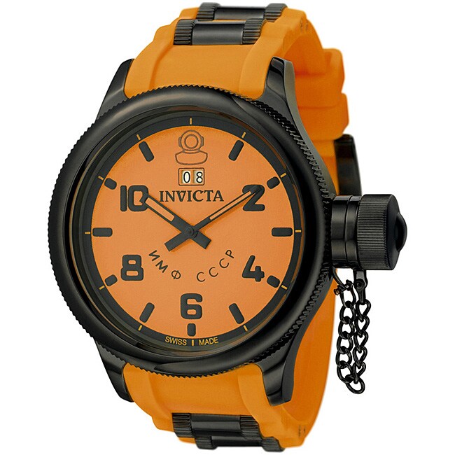 Invicta Mens Russian Diver Orange Sport Watch  