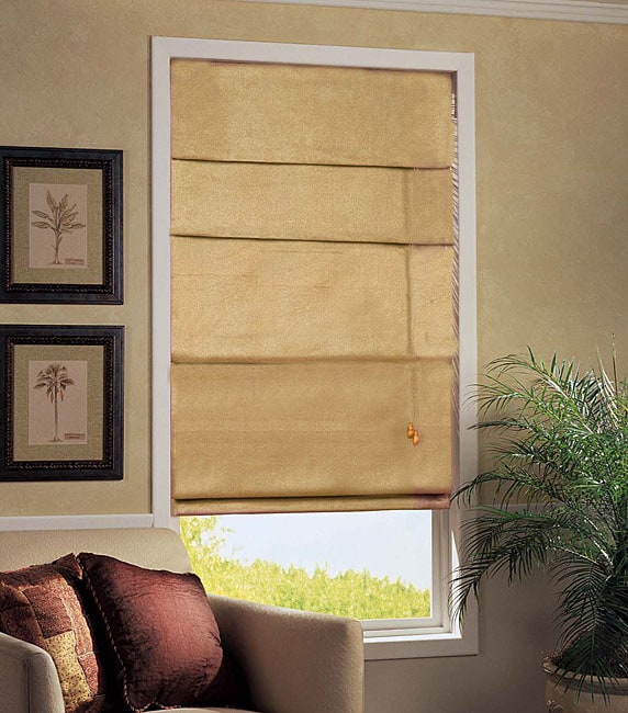 Beige Suede Roman Shade (36 in. x 64 in.)  