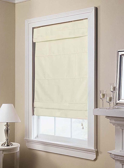 Ivory Suede Roman Shade (48 in. x 64 in.) Blinds & Shades