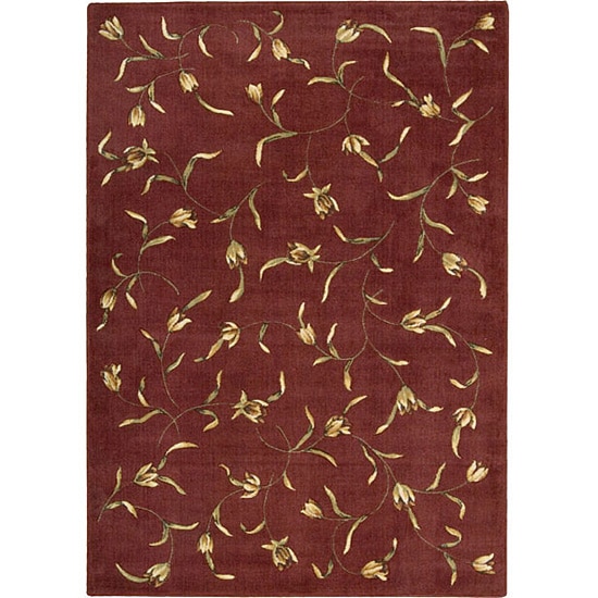 Nourison Bouquet Red Rug - 5'3" x 7'5"