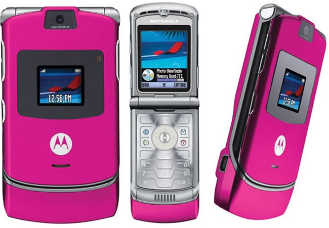 Motorola RAZR V3 Magenta Pink Unlocked Cell Phone   Shopping