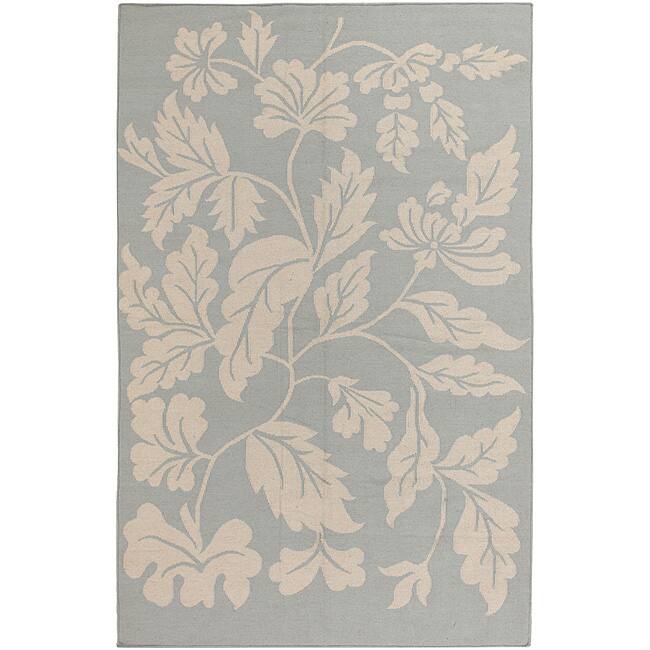 Handmade Mandara Light Blue Wool Rug