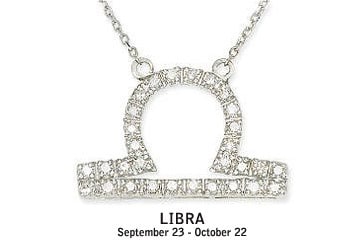   5ct TDW Diamond Zodiac Libra Necklace (I J, I2 I3)  