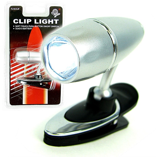 Clip on LCD Flashlight with Pivoting Head (Set of 4)  