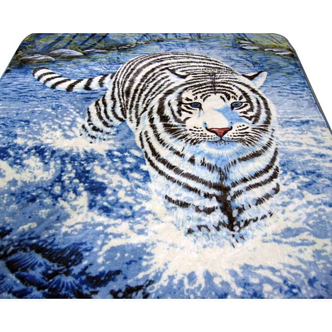 White tiger mink online blanket