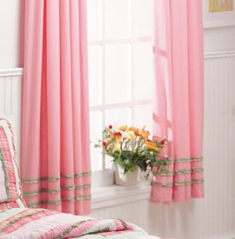 Megan Pink and Green Drapes (Set of 2)  