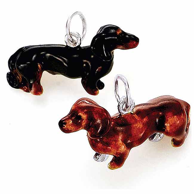 Best in Show Sterling Silver/ Enamel Dachshund Charm  