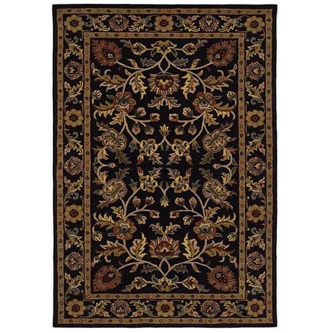 Hand tufted Omnamo Black Wool Rug (89 x 13)  