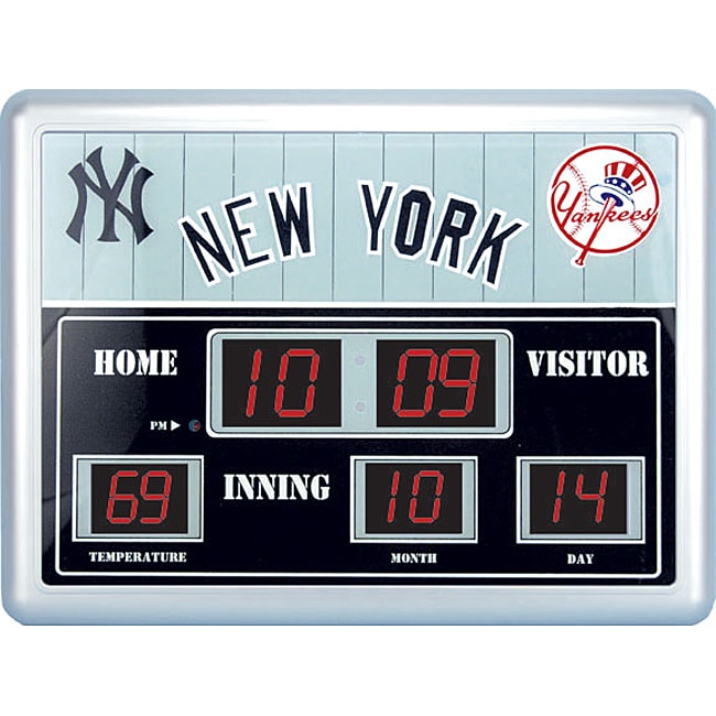 Shop New York Yankees Scoreboard Clock Free Shipping Today