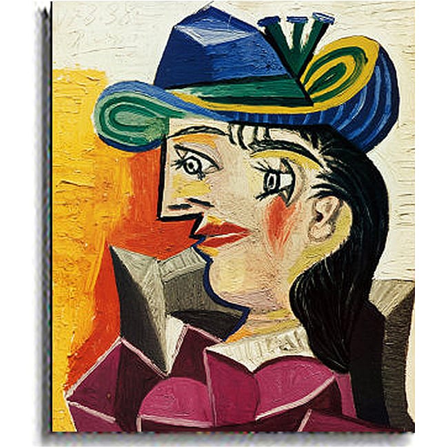 Pablo Picasso Woman with a Blue Hat Canvas Art  