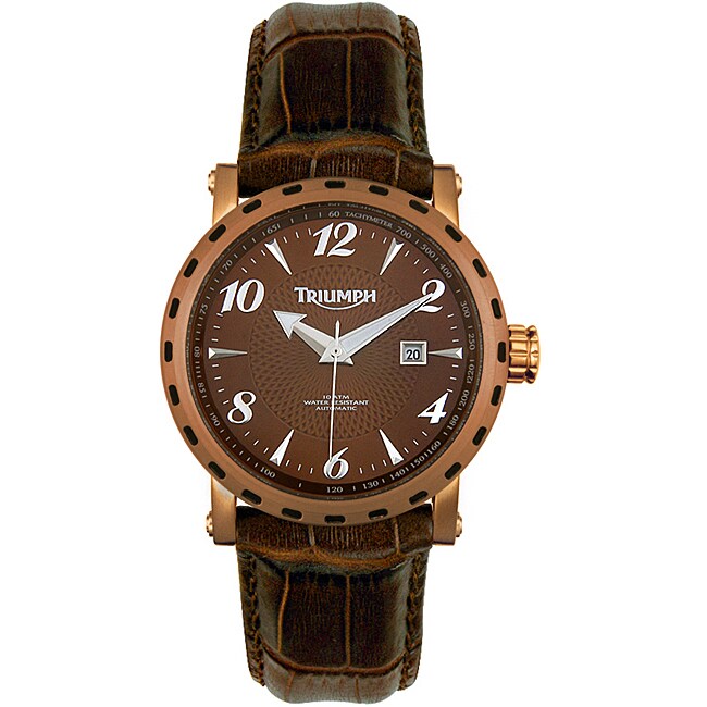 Triumph Motorcycles Mens Automatic Brown Watch