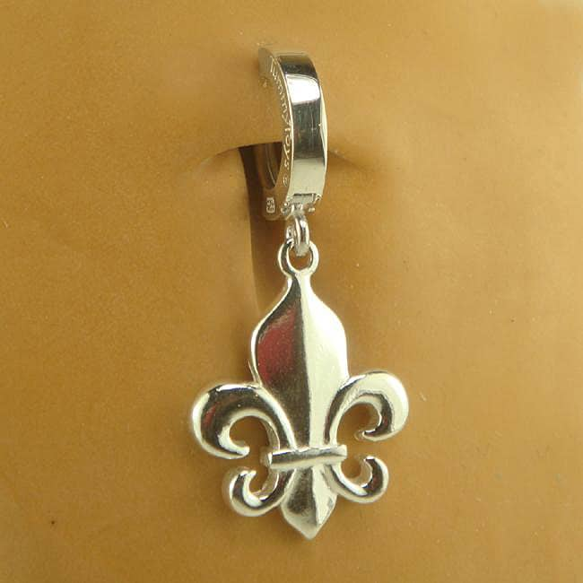 TummyToys Sliver Fleur De Lis Charm Navel Ring  