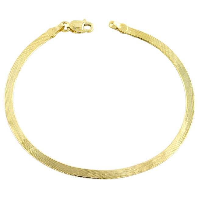 10k Yellow Gold 7.25 inch Herringbone Bracelet  