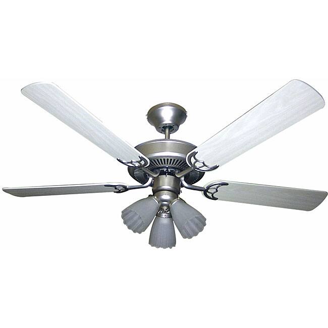 Matte Silver Finish Four-blade Ceiling Fan