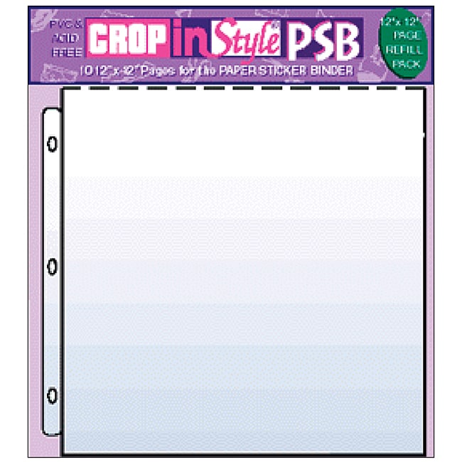 Crop In Style PSB Binder 10 Photo Page Pages Refill Pack Storage