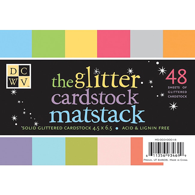 Glitter Cardstock Matstack Paper (pack Of 48)