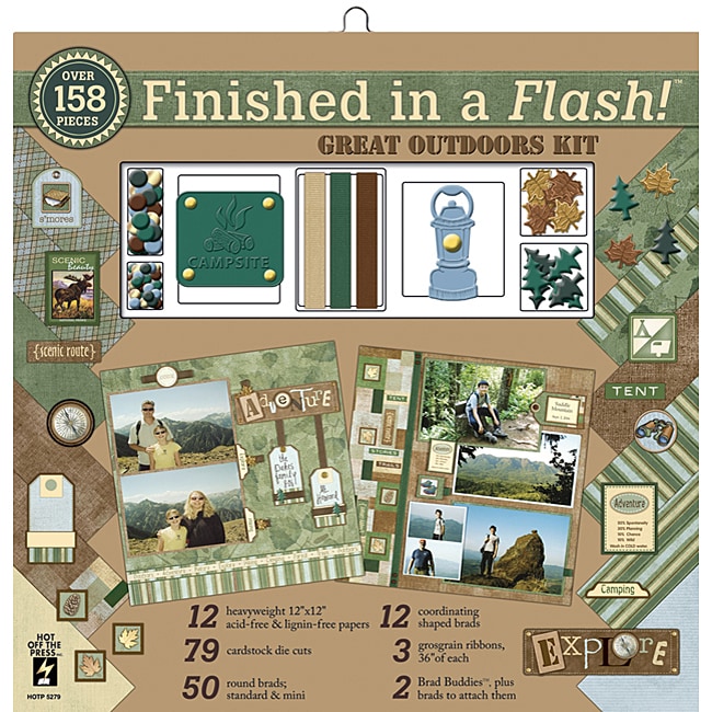 Finished In A Flash 12x12 Camping Scrapbooking Kit  