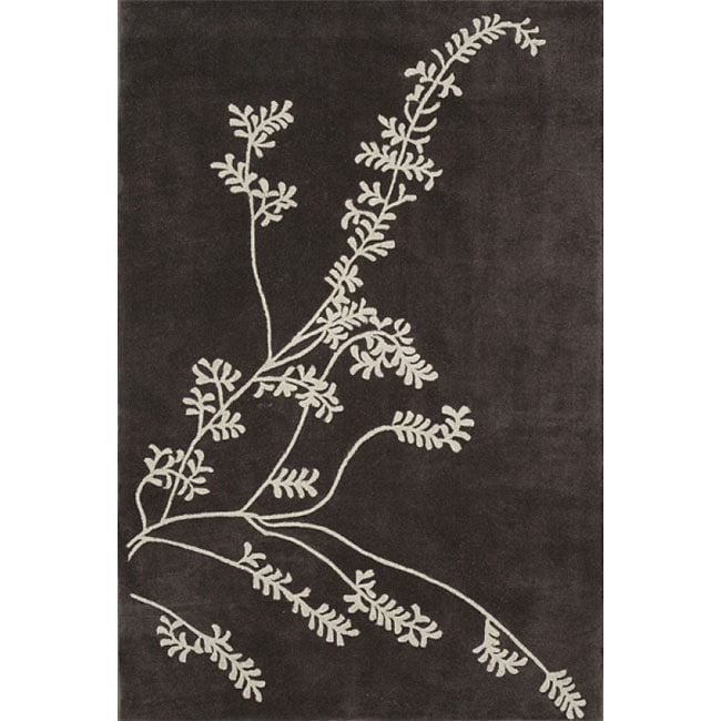 Hand-tufted Angels Breath Charcoal Wool Rug (8' x 11')