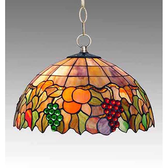 Tiffanystyle Stained Glass Fruit Basket Lamp Free Shipping Today 11414331