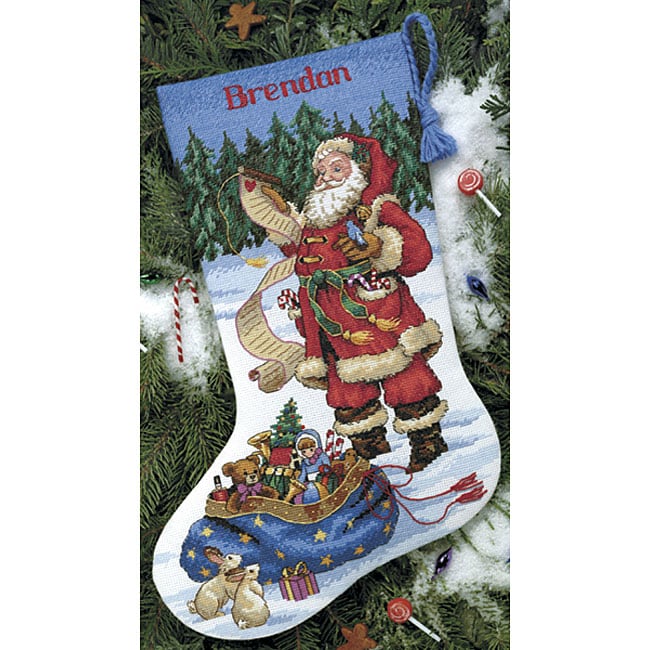 Checking His List Counted Cross Stitch Stocking Kit