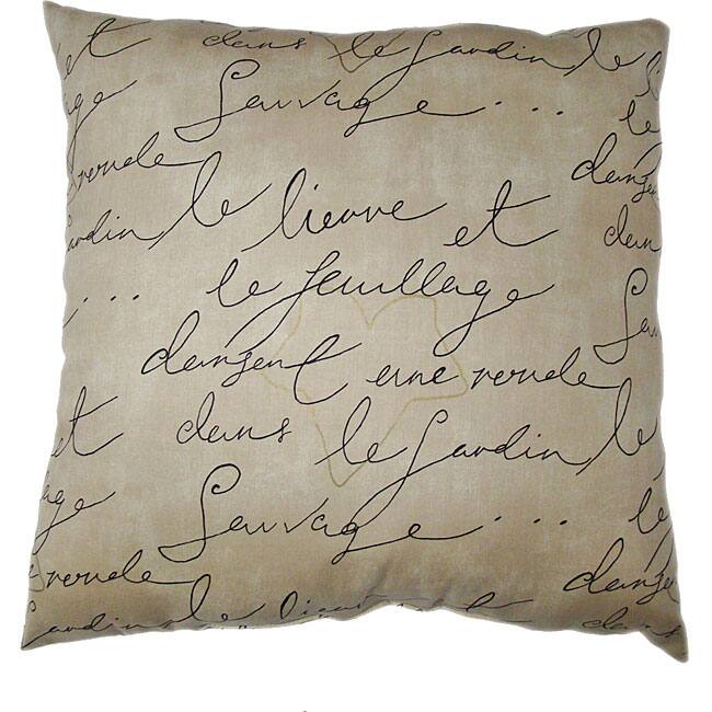 Script Tan 24-inch Floor Pillow