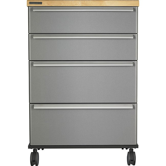 Steel Grey 4 drawer Rolling Cart